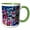 Green/White, variant on 3drose, Colorful Handle Bars. Choose Your Scooter. Funny Abstract, 11oz Two-tone Green Mug