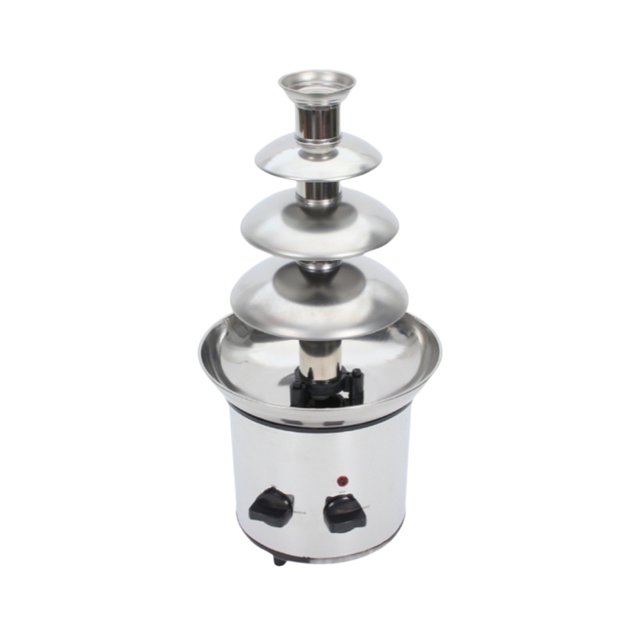 WIFKLSIIPG Fondue au Chocolat à 4 Niveaux Machine à Faire Fondre en Acier Inoxydable pour Fromage BBQ Ranch Maison Fête Dessert 1 Pce