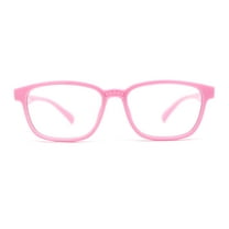 Kids Soft TR90 Plastic Rectangle Blue Light Filtering Computer Glasses Pink