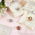 thumbnail image 4 of 4 Pcs 2 Colors Rhinestone Buttons Cover 21mm Flower Sleeve Buttons Cover Detachable Shirt Button Clips Jewelry for Dress Suit Tux Shirt AccessoriesRed Golden, 4 of 9