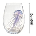 thumbnail image 7 of Marine Animals Glass Tea Cup Colorful Ocean Creature Design Drinking Glass for Water Juice Cocktails Dishwasher Safe Gift(Jellyfish), 7 of 7