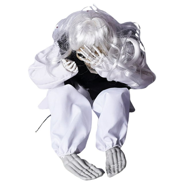 PEIXUN Halloween Motion Sensor Crying Prop Terrifying Animatronic Decor For House Escape Room Scary Prank Decoration Accessories