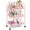 Pink, variant on 3-Tier Metal Rolling Cart, Mesh Wire Easy Assemble Utility Cart, Storage Trolley on Wheels with 3 Hooks, MetalStorage Shelving Units for Kitchen Bathroom Laundry Room