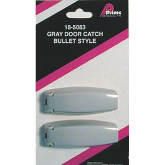 Prime Door Catch 18-5083 Round Edge; Bullet Style; Gray; ABS Plastic; 2 Per Card