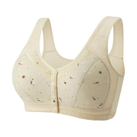 Baodmurt Push Up Bras for Women Lounge & Sleep Tie-Front Closure Lingerie  Underwear  Yellow 42BC
