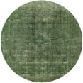 thumbnail image 1 of Ahgly Tapis Rond Intérieur Moderne Mi-Siècle Vert Oriental, 5 Pieds Rond, 1 of 6