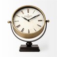 thumbnail image 2 of Maklaine Traditional Metal Half-Moon Base Table Clock in Gold, 2 of 9