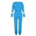 thumbnail image 4 of Moxiu 2 Piece Women's Color Block Set - Spring Long Sleeve Wide Leg Sweatpants Lounge Light Blue,XL, 4 of 6