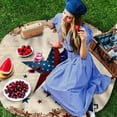 thumbnail image 3 of Country Star 4th of July Round Tablecloth 60 Inch - Waterproof Fabric Table Cloth Protector, Rustic Texas Star Blue Red Tablecloths Washable Table Cover for Kitchen Banquet Party, 3 of 6