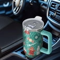 thumbnail image 6 of Green Christmas Baking Pattern Tumbler with Handle and Lid,40oz Double Wall Vacuum Insulated Tumbler,Cups Gift for Women and Men, 6 of 7