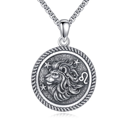 XATENJE Leo Necklace 925 Sterling Silver Leo Pendant And Chain Constellation Necklace Zodiac Jewelry Birthday Gifts for Women Men