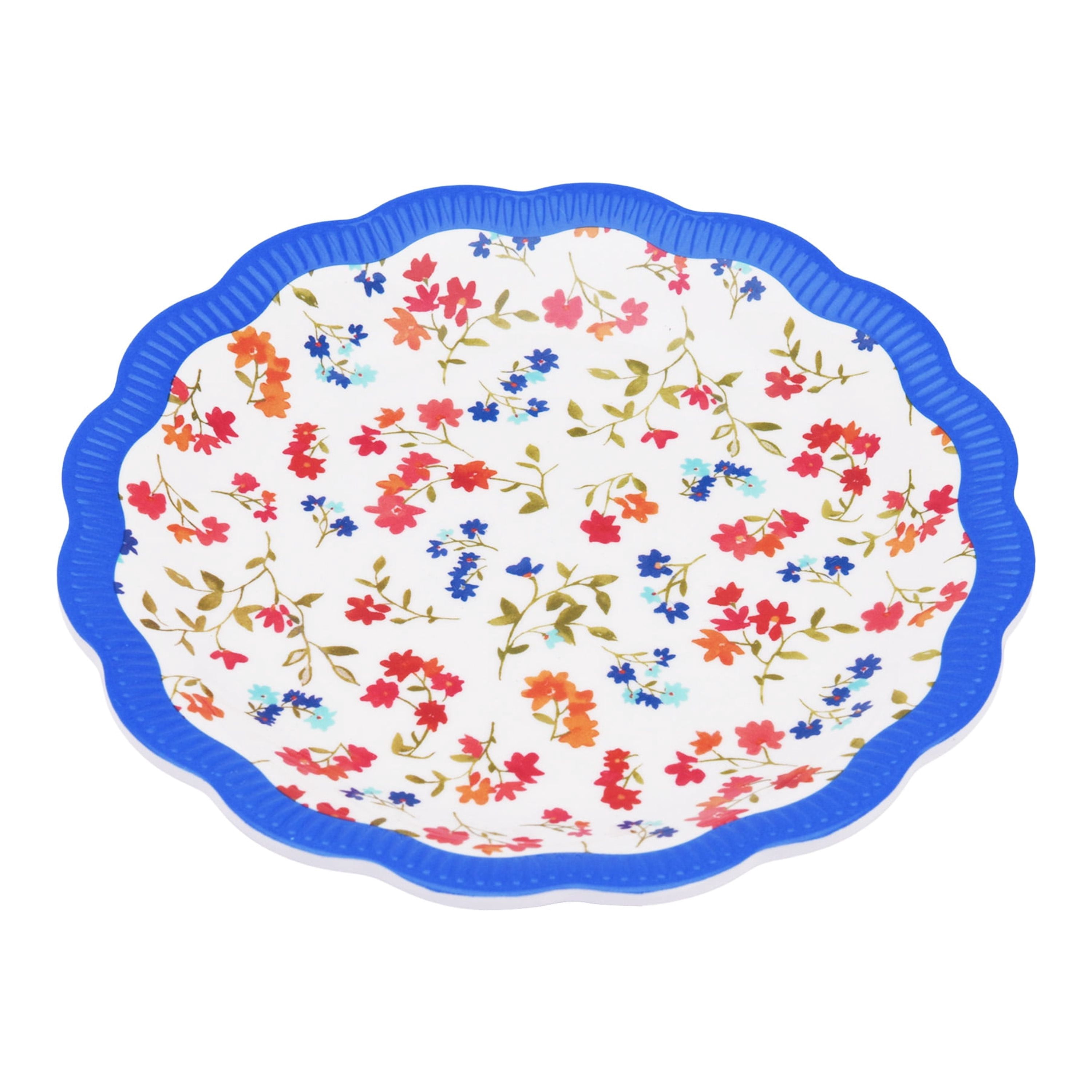 The Pioneer Woman Vintage Ditsy Melamine Appetizer Plate, Cobalt