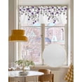 thumbnail image 4 of Purple Grey Weeping Floral Linen Curtain Valance for Bedroom/Bathroom/Kitchen/Office/Living/Dining Room Window,Chic Summer Botanical Rod Pocket Topper Decorative Cafe Drapes Panel 42"x12", 4 of 6