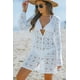 thumbnail image 4 of ABPHQTO Vestido playero estilo túnica con encaje y botones blancos para mujer, 4 of 5