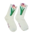 thumbnail image 3 of 4 Pairs Women's Socks Colorful, Socks for Women, Womens Floral Socks, Novelty Pattern Frilly Patterned Socks Comfort Cuff Embroidered Casual Socks, 3 of 8