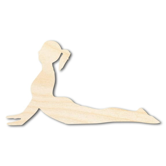 Unfinished Wood Yoga Cobra Pose Shape 4" / 1/2"