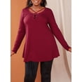 thumbnail image 1 of Camiseta Talla Extra Cruzada Rosegal  Mangas largas de talla grande, 1 of 5