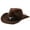 Coffee, variant on Tanghaowl Womens Hat Western Cowboy Style Hat Jazz Bowler Hat Cow Head Decoration Ethnic Style Hat Cowboy Hat 7 1/4 Long Oval