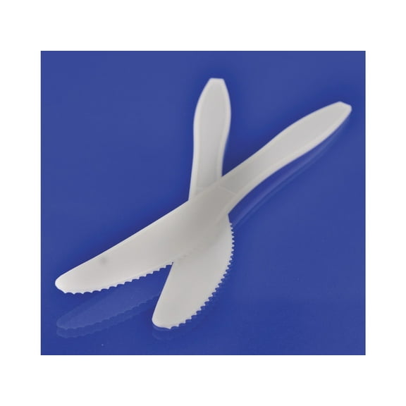 (Price/Case)PJP Marketplace Medium Weight White Plastic Knives 1000ct, 844207