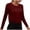 Wine [Mix & Save More] [New Arrivals], variant on Women's Casual Fashion Solid Color Sports Yoga Long Sleeveless Round Neck Blouse Top Shirt, Loose Fit Breathable Athletic Wear, Workout Holiday Vacation | CSEONE,Red L