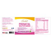 LOVITA Prenatal Multivitamins with Folic Acid & Iron, Support for Mom & Baby, 180 Vegan Tablets