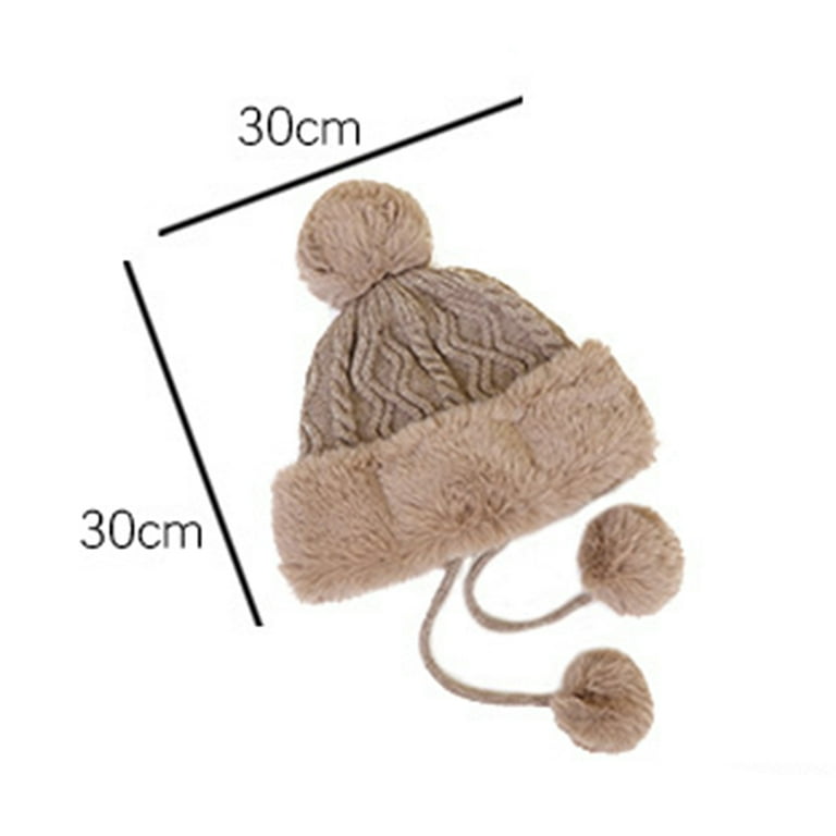 Zhaomeidaxi Womens Winter Thick Cable Knit Beanie Faux Fur Pom Hat