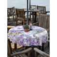 thumbnail image 2 of Outdoor Tablecloths with Umbrella Hole & Zipper, Purple Flowers Round Tablecloths 60 Inch, Weeping Spring Floral Bicycle Checkered Waterproof Table Cloth, Patio/Pool/Picnic Table Covers, 2 of 8