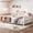 Beige + MDF + Pine + Plywood + Twin, variant on Twin bed with built-in bookshelf and high-quality safety guardrail,White