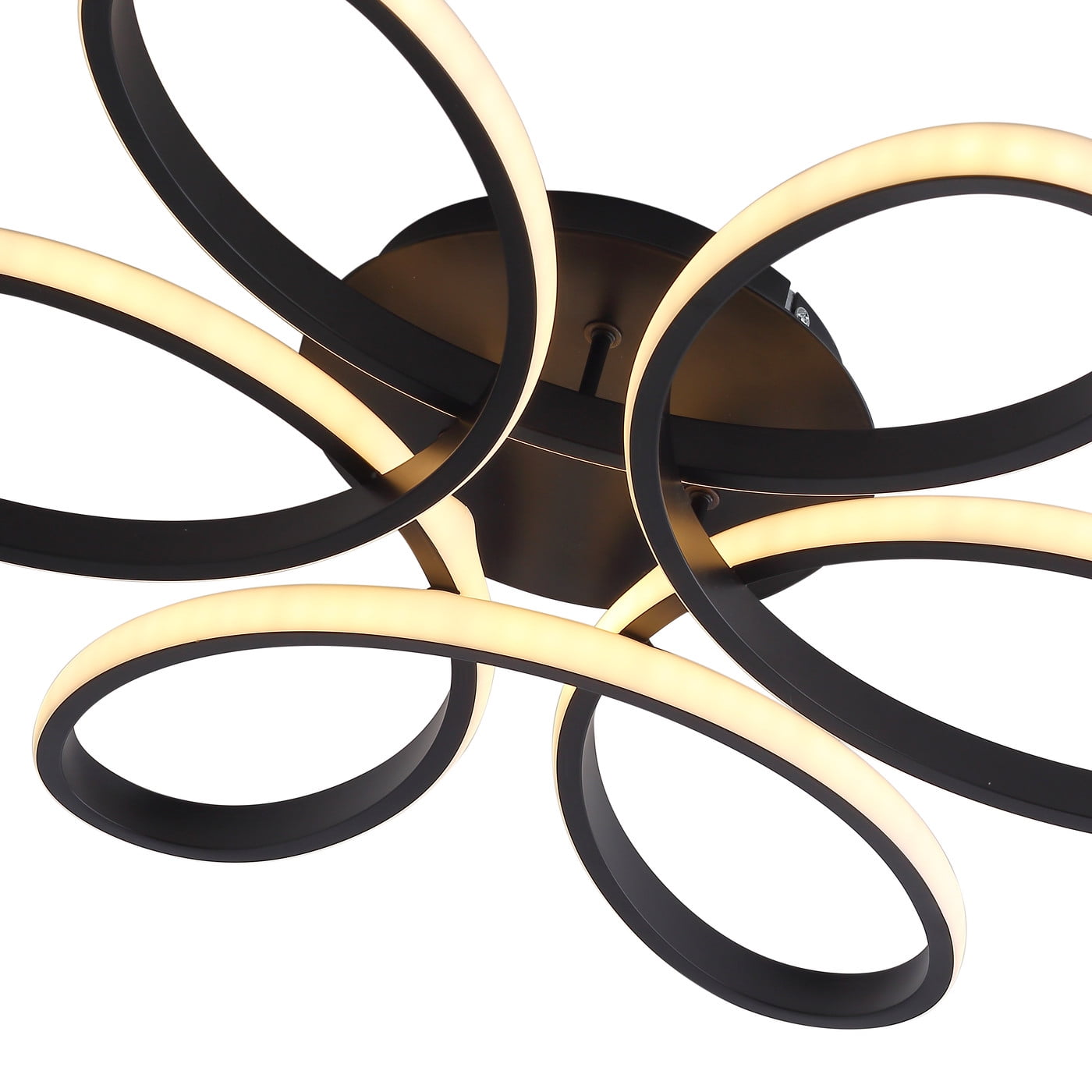 Aiwen Modern LED Flush Mount Ceiling Lamp Geometric Novelty Light Fixture Black