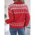 thumbnail image 3 of Women'S Sweaters Pullover Casual Long Sleeve Warm Sweaters Jumper Tops Fuzzy Knit Chunky Oversized Sweater Red S, 3 of 8