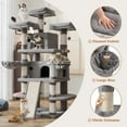 thumbnail image 6 of Amolife 68" X-Large Cat Tree and Tower for Indoor Cats, Condo House with Scratching Board & Thick Posts, Gray, 6 of 8