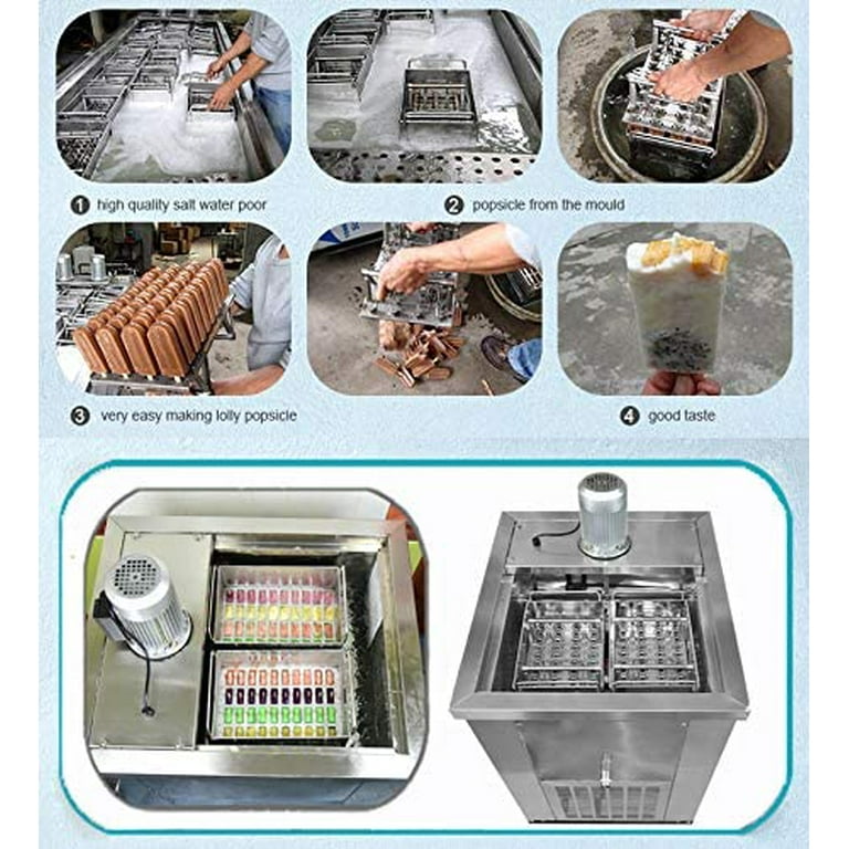 Kolice Commercial 2 mold sets ice popsicle machine, ice lolly making  machine, ice pop making machine, ice cream bar maker-including 2 molds set