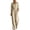 Khaki, variant on Women's Relaxed Fit Wide Leg Jumpsuit for Casual Resort Solid Shirt Style One Piece Day to Night Black L