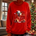 thumbnail image 4 of Amidoa Flannel Women Tops Red Christmas Plus Size Long Sleeve Graphic Soft Winter Shirts Womens Tees L, 4 of 6