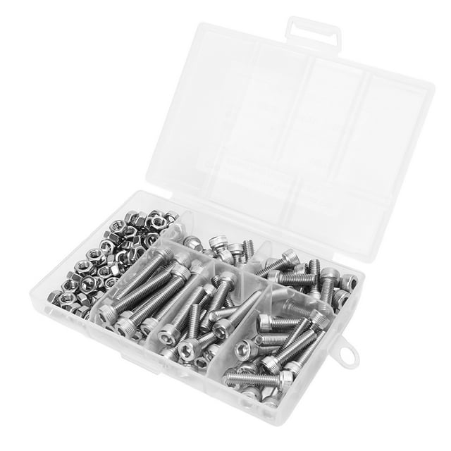 Tornillos de cabeza hueca hexagonal, 150 piezas Kit surtido de tuercas de tornillos huecas hexagonales Juego de tuercas de tornillo de cabeza hueca Diseño a prueba de futuro NikouMX herramienta