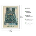 thumbnail image 2 of France - Cathedral of Our Lady of Reims (La Cathedral De Reims) - Vintage Travel Poster by Maurice Utrillo c.1910s - Bamboo Fine Art 290gsm Paper Print (Unframed) 24x32in, 2 of 4