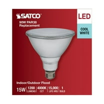 Satco S11487 PAR38 LED Reflector Light Bulbs 15W 4000K 1200L E26 Medium Base (12 Pack)