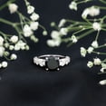 thumbnail image 4 of Rosec Jewels Lab Grown Black Diamond Cushion Cut Engagement Ring with Side Stones - 8 mm - AAAA Grade - with Jewelry Box, 18K White Gold, US 5.00, 4 of 9
