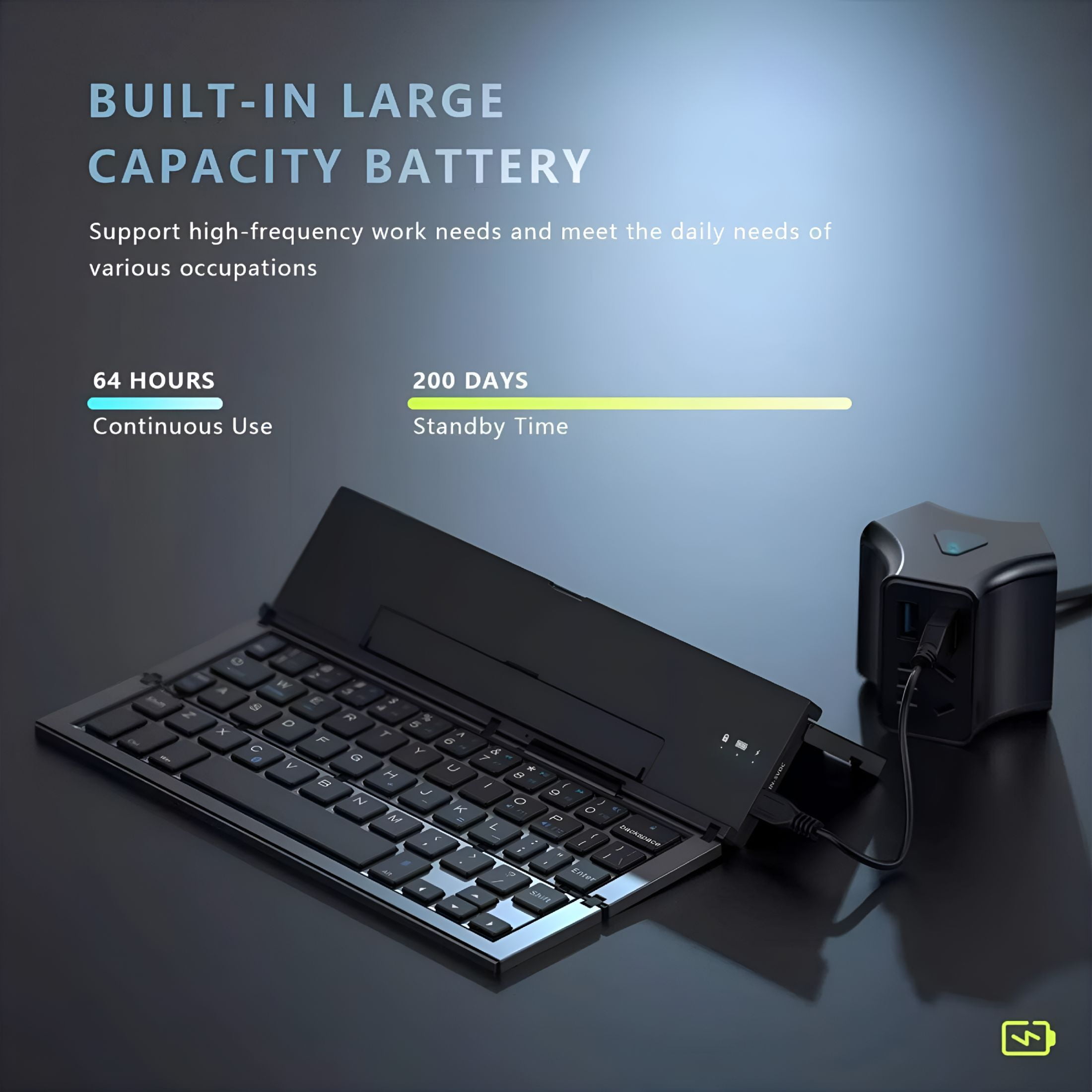 GJX 2026 New Mini Foldable Bluetooth Keyboard for Ios Windows Android for Tablet,Smartphone,Laptop,Travel