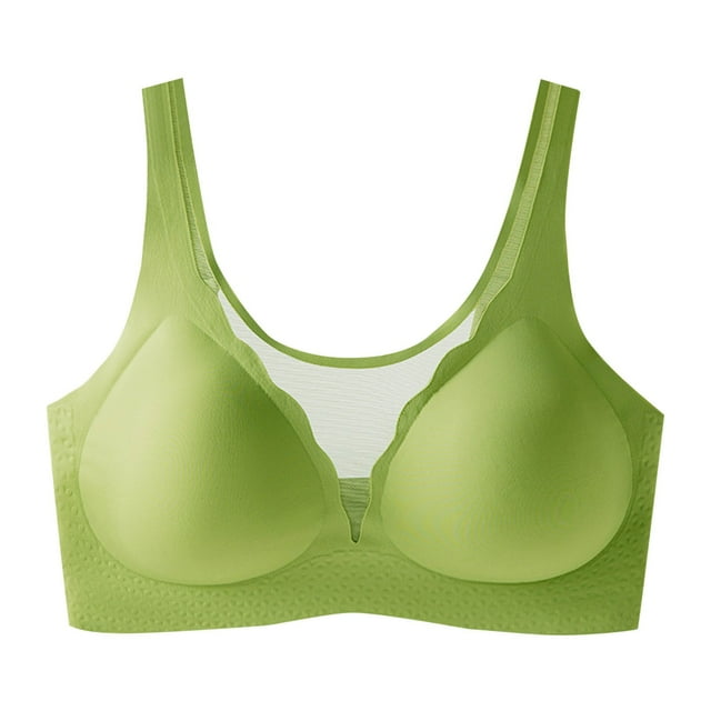 hotojiny Plus Size Bras for Women No Underwire Wireless Seamless Bras with Support and Lift Full Coverage Deep V Padded Bralettes