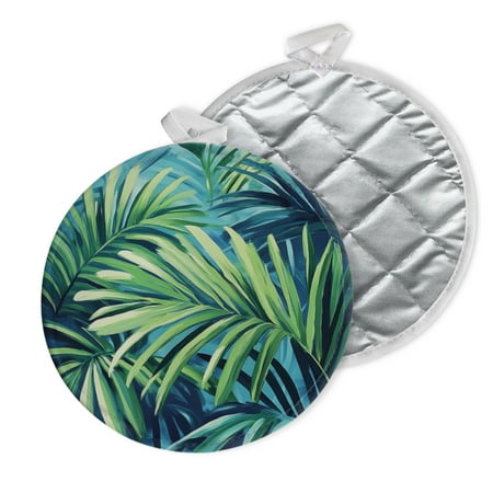 

2 PCS Pot Holders for Kitchen Potholders Sets with Hook for Oven Cooking Baking Tropical - Foliage Artwork