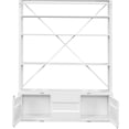 thumbnail image 3 of JERFIT 60" Industrial Metal Bookcase with Removable Ladder, White Cargo Storage Cabinet with Doors and Shelves for Living Room, Office, 3 of 7