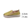 thumbnail image 6 of Miluxas Platform Rhinestones Glitter Sneaker for Women Sparkle Slip On Comfort Sneaker Flat Walking Loafers Platform Dress Shoes Yellow 9.5(43), 6 of 9