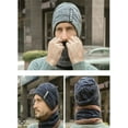 thumbnail image 4 of Luxtrada 2-Pieces/Set Winter Beanie Hat Outdoors Scarf Set Warm Knit Hat Thick Knit Skull Cap for Men Women (Grey), 4 of 10