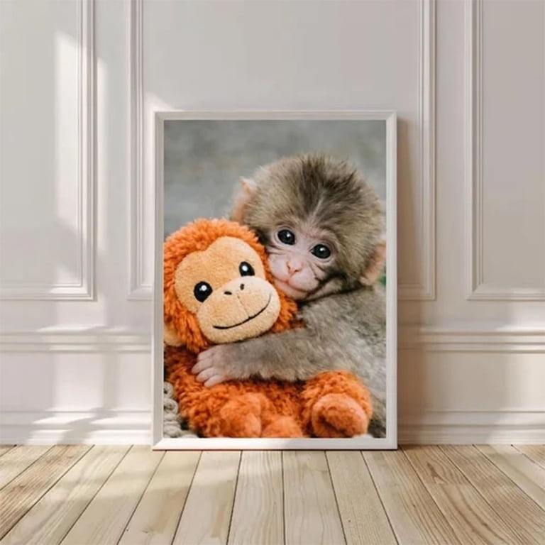 8x12 Inch Punch Monkey Wall Art Cute Baby Monkey Poster Print