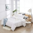 thumbnail image 2 of Duvet Cover King 100% Washed Microfiber 3pcs Bedding Set,Solid Color-Soft and Breathable with Zipper Closure & Corner Ties, Pure White, 2 of 5