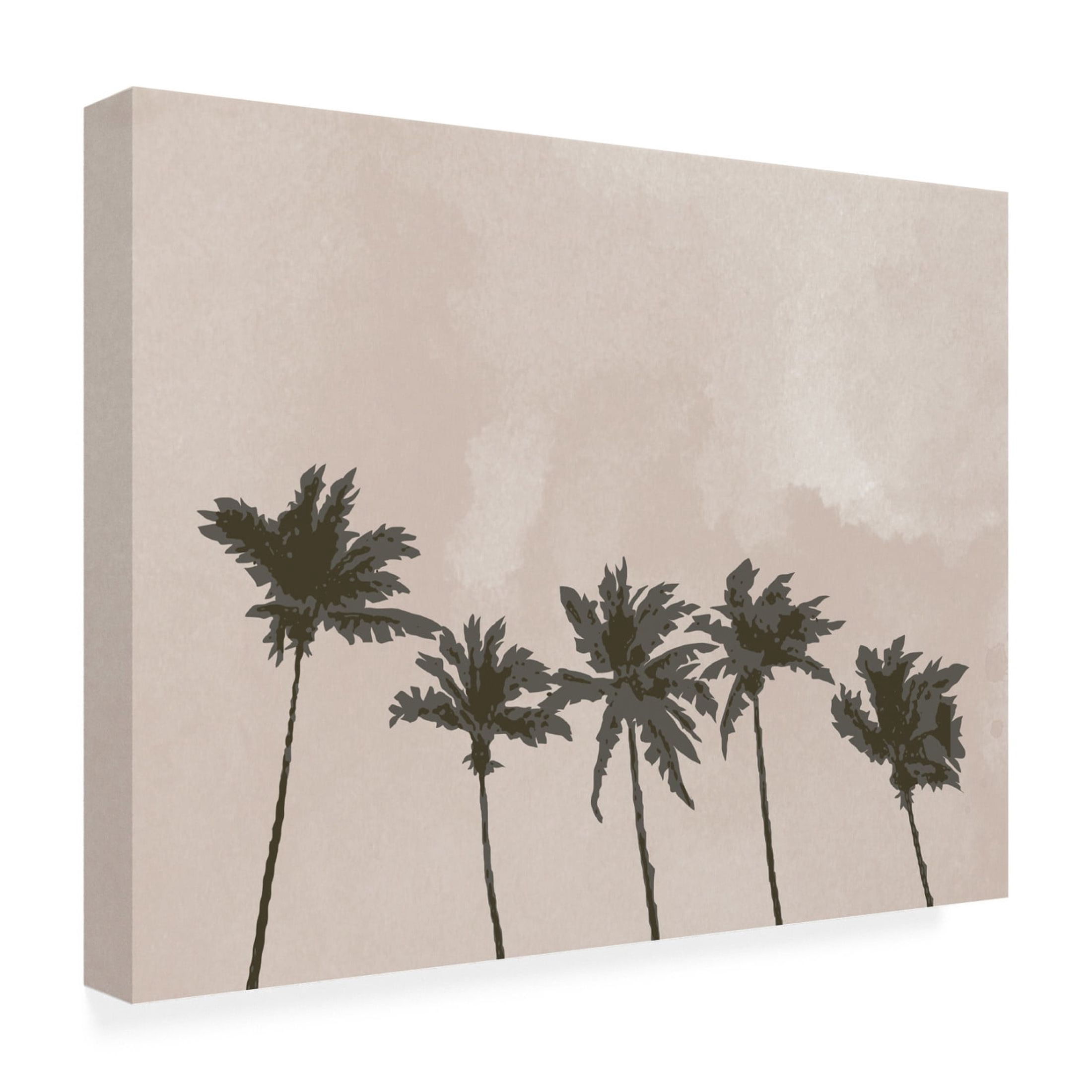 Canvas Wall Art - Pictufy Studio Ii 'Windy Palm Trees' Wall Art for Living Room, Bedroom, or Office Décor by Trademark Fine Art - 47 x 35 Inches
