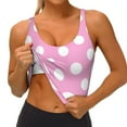 thumbnail image 3 of Balery Pink And White Polka Dot Pattern Racerback Sports Bras for Women - Padded Seamless High Impact Support for Yoga Gym Workout Fitness-Large, 3 of 8