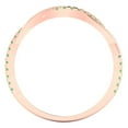 thumbnail image 5 of 0.16 ctw Wedding Band for Women - 14K Rose Gold Simulated Green Diamond Stackable Eternity Ring, 5 of 6
