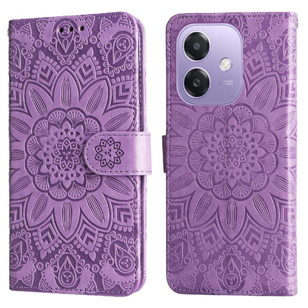 Funda tipo cartera GANGXUN para OPPO A5x 4G/5G , diseño girasol, cuero PU, soporte, cierre magnético, tarjetero